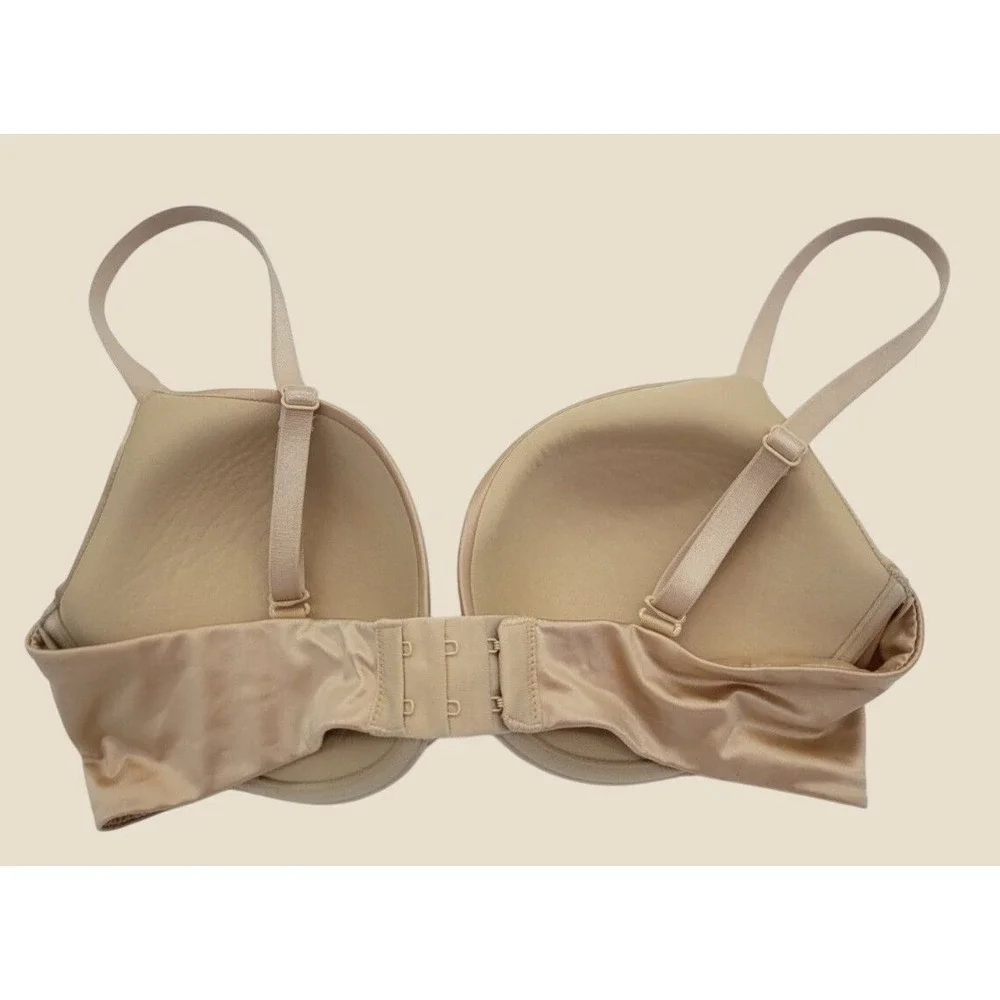 Underwire Convertible Bra Minimalist Smooth Padded T-Shirt Beige Nude 34C